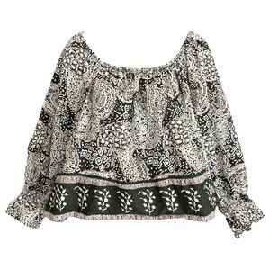 Cleobella Anna Blouse Womens Small Cottagecore Boho Oversized Peasant Floral Top